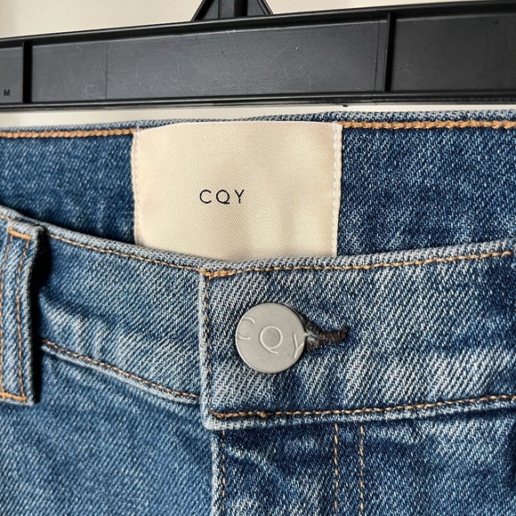CQY x ANTHROPOLOGIE | Bliss High-Rise Bootcut Flare Raw Hem Jeans | Size 25 - Picture 5 of 10